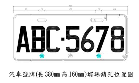 車牌長度|一、 新式號牌 樣式示意圖：